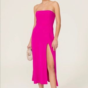 Amanda Uprichard Mandy Midi Dress in Hot Pink Size M